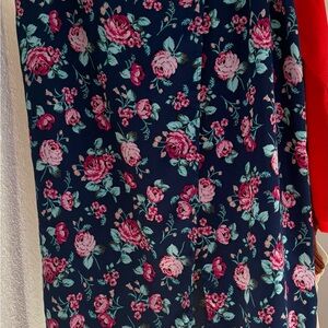 Floral Maxi Skirt - Pink and Blue
